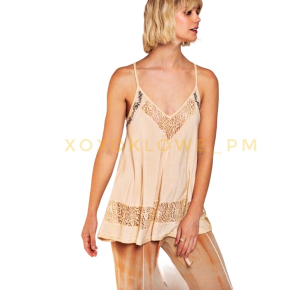 POL Honey Gold Boho Embroidered Racerback Tank Top - Picture 6 of 9